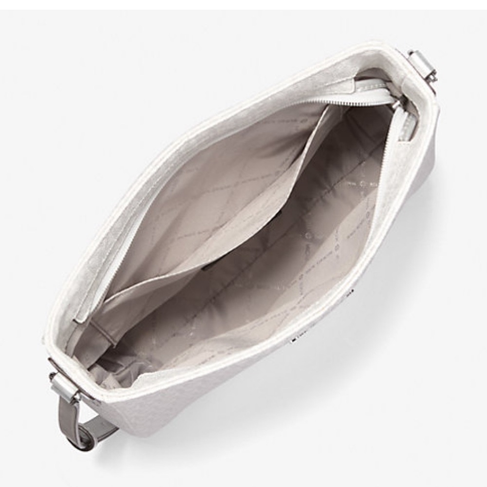 NWT $348 MSRP Michael Kors White Crossbody Bag with Silver Hardware - Picture 3 of 7
